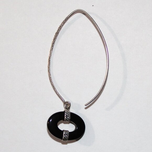 Silpada Sterling Silver  Black Chalcedony Threader Replacement Earring - Picture 2 of 5